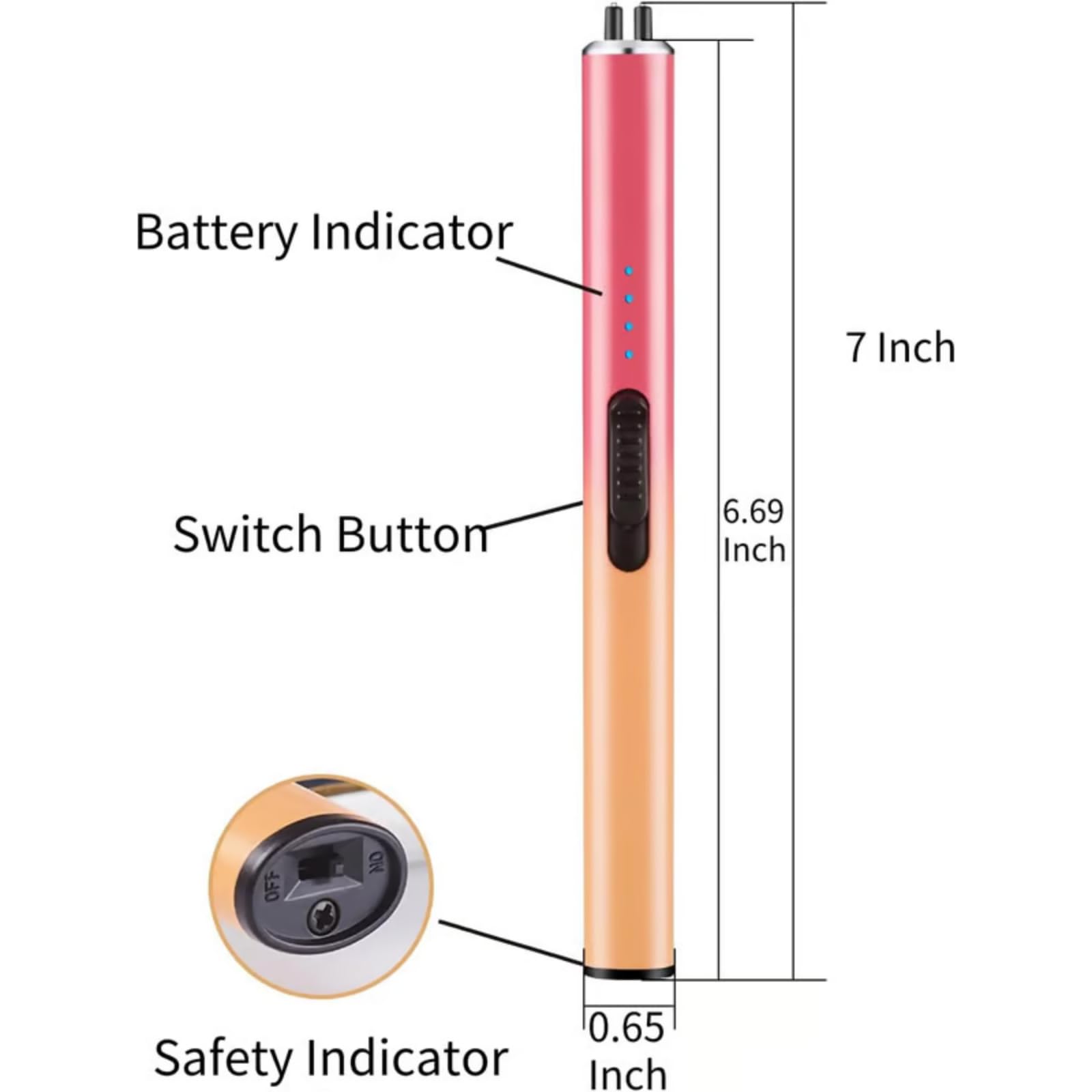 2 PCS Electric Arc Candle Lighter, USB Type-C Rechargeable, Windproof, Gas-Free Pulse Igniter for Kitchen and Aromatherapy