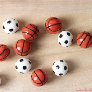 Mini Landscape Decor, 20 Pcs Cute Resin Ornaments, Football & Basketball Shaped Mini Figurines, Tiny Moss Micro-landscape Accessories, Exquisite Small Decorations, Ideal Embellishments for Garden Bonsai, Terrarium, Jewelry Display & DIY Handcraft Projects