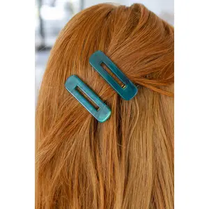 Double Trouble 2 Pack Hair Clip in Sea Blue