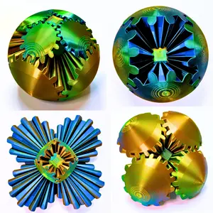 Small Gear Ball Fidget Toy - 3D Printed, Compact Design, Ideal for Stress Relief