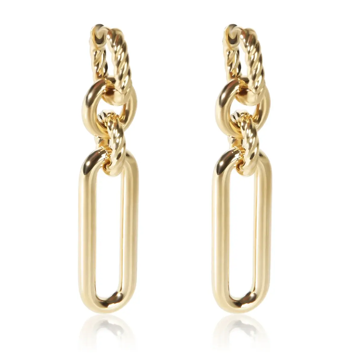 Pre-owned NY157354 David Yurman Yellow Gold Lexington Earrings