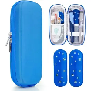 TSA-Approved Insulin Cooler Travel Case (Blue)| 2 Ice Packs  4-6H Cooling for Diabetic Supplies Compact for Trips & Daily Use Durable