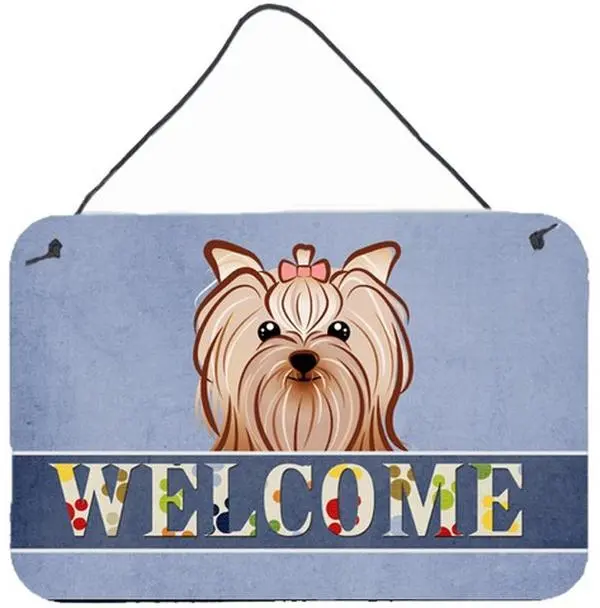 Carolines Treasures BB1390DS812 Yorkie Yorkishire Terrier Welcome Wall and Door Hanging Prints
