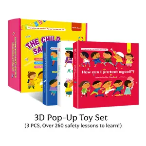 THE CHILD SAFETY BUNDLE – 3 Interactive Flip-Flap Educational Toys for Kids Ages 1–6 | Early Learning Montessori Set on Safety, Manners & Life Skills | Preschool Readiness Toy Gift for Toddlers & Kindergarten Kids
