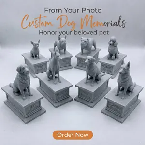 LV 3D Custom Dog Memorial Statue from Photo | Personalized Pet Loss Gift | Dog Urn with Ashes Drawer | Pet Remembrance Sculpture