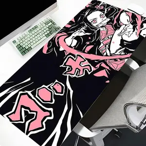 Demon Slayer Kamado Nezuko Kawaii Anime Mouse Pad, 80×30cm Non-Slip Lock Edge Large Desk Mat, Rubber Gaming Keyboard Table Mat for Laptop PC Home Office
