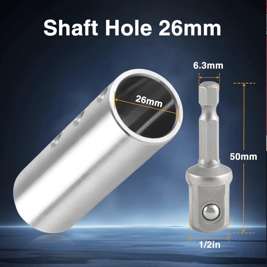 Upgraded Stainless Steel Trailer Jack ElectricDrill Adapter with a 1/2 in Socket Adapter BitCompatible with 1 Inch Jack Drive Shaft