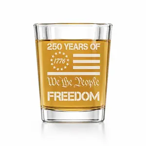 250 Anniversary USA Merchandise, 250 Years of Freedom Shot Glass, Patriotic Gift for Men