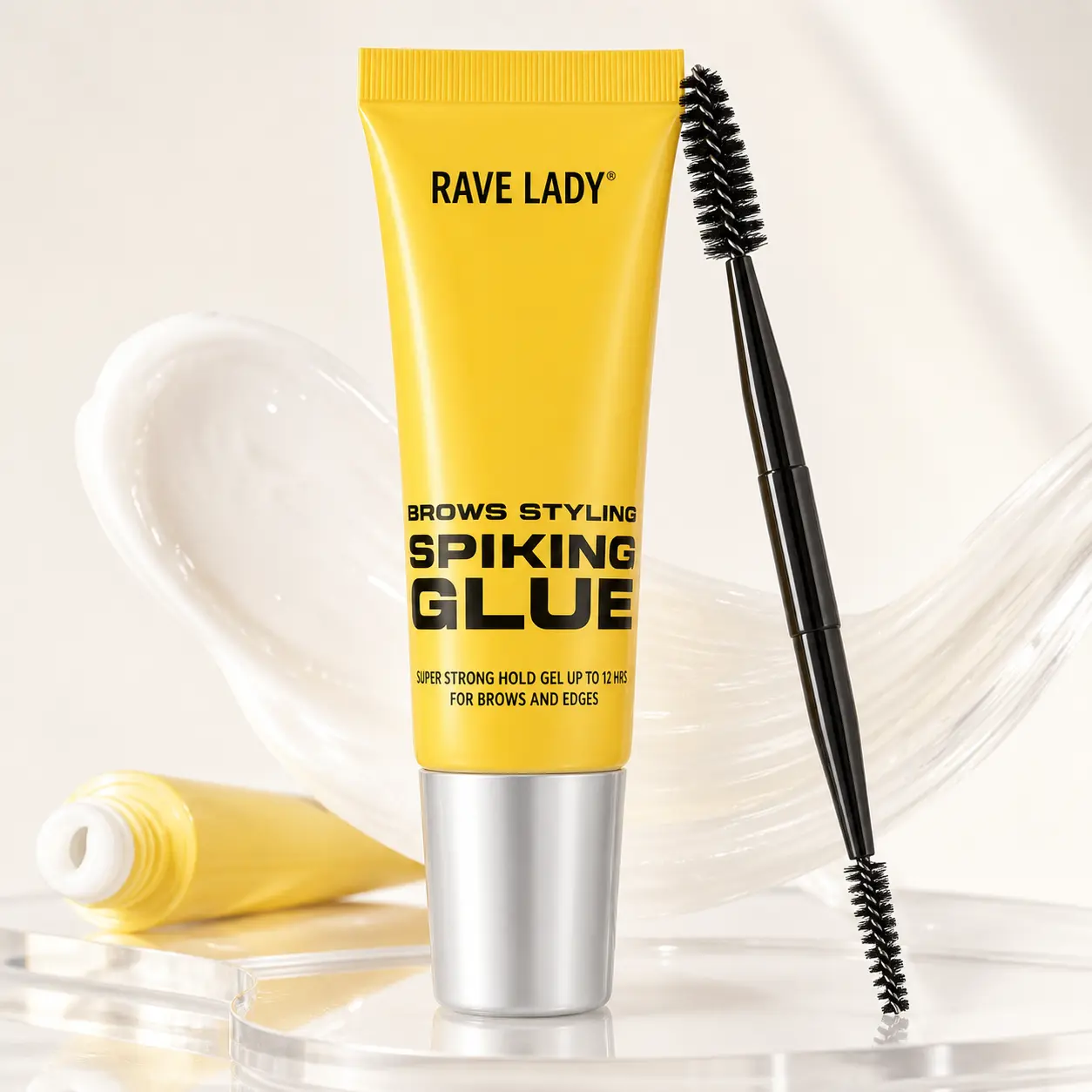 Eyebrow Styling Adhesive Tape Brush & 3D Brow Shaping Gel, Waterproof & Sweat-Resistant, Transparent Gel for Natural Look, All Light Types