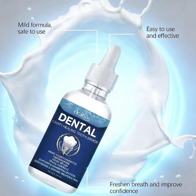Oralhoe Daily Tooth Armor Liquid Drops with Nano Hydroxyapatite & Theobromine for Fresh Breath Sensitive Teeth Support Mild Formula Dental Care Spray Protects Teeth Reduces Stains