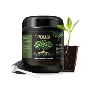 Viresta Soil Revitalizer (13.8oz / 390g), Concentrated Humic Acid Formula for Lawn & Garden Plant Food Enhancer Yields 266 Gallons Fertilizer Lawn & Garden Soil Conditioner - Plant Food Enhancer, Concentrated Humic Acid