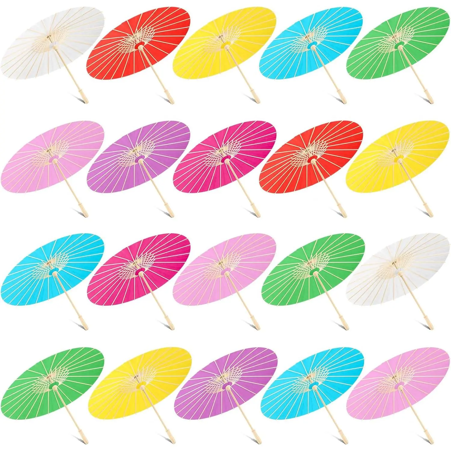 20 count Paper Umbrella 23.6'' Paper Parasol DIY Decorative  Chinese Umbrella for Wedding Christmas Props