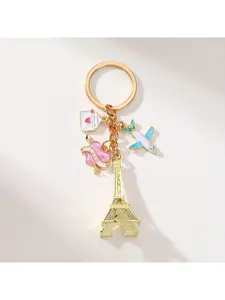1pc Tower Key Chain, Romantic Envelope Airplane Pendant, Couple Key Chain Pendant