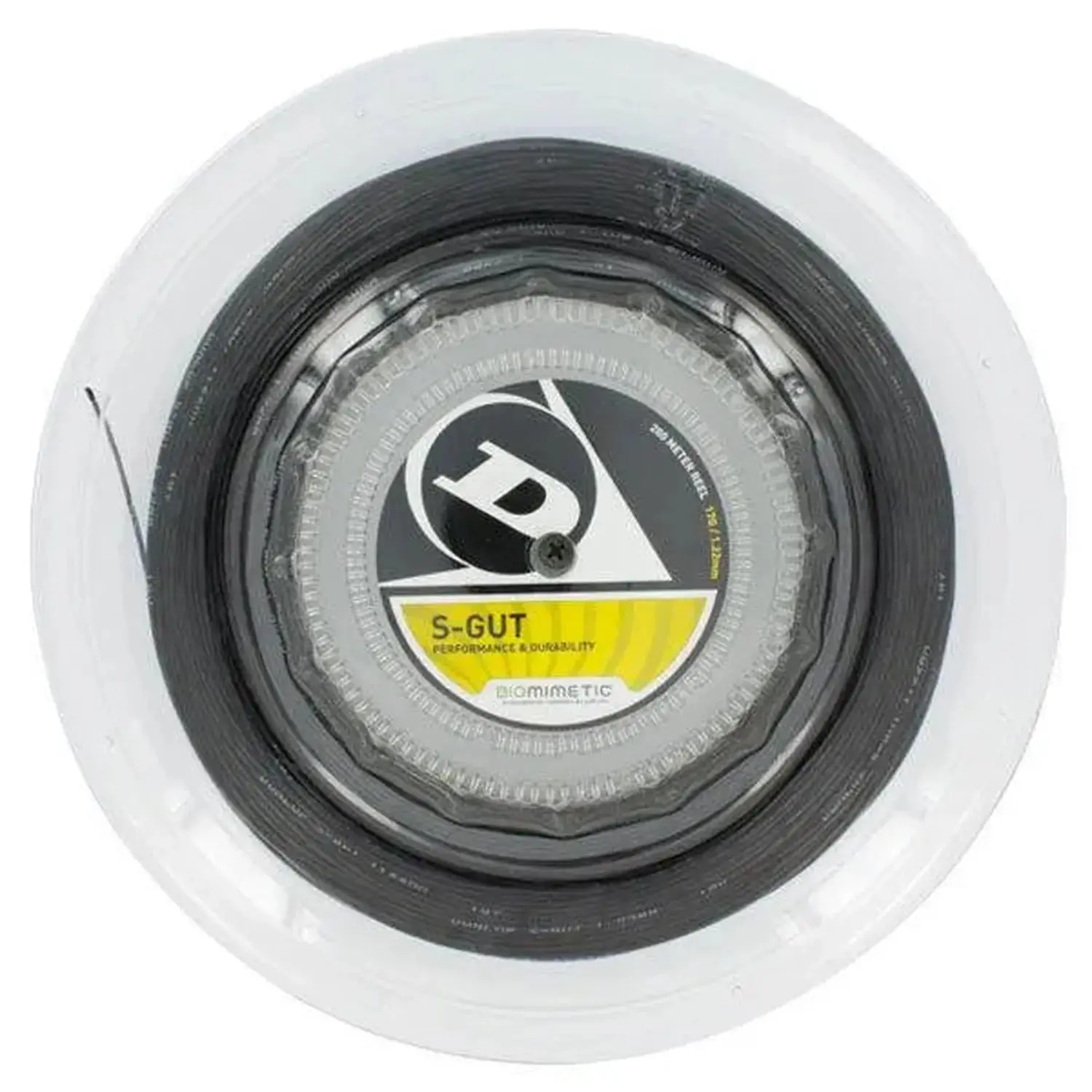 S-Gut 17G Black Reel Tennis String, Ideal for Tennis Players, Sports Rackets