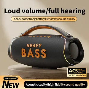 Upgraded Wireless Boombox with 360° Spatial Audio, Portable RGB Party Speaker with Carrying Strap, High Fidelity Sound for Outdoor Gatherings, Shocking Bass Cinema Quality Sound