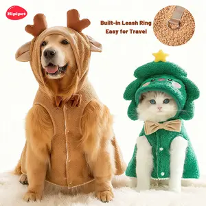 [HipiPet] Christmas Dog Cape for Large Breeds! Warm Winter Wear for Golden Retrievers/Samoyeds/Border Collies - Perfect Festive Outfit for Holiday Photos