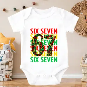 Six Seven Six Seven Six Seven Newborn Baby Onesie - Cute Cotton Short Sleeve Bodysuits | Soft One-Piece for Infants 0-24 Months | Everyday Essential for Spring & Summer Unisex Baby Bodysuit newborn baby boy clothes Comfortable Cotton Button