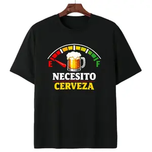 Necesito Cerveza Beer Fuel Gauge Funny Spanish Humor T-Shirt Humorous Drinking Lover Casual Tee