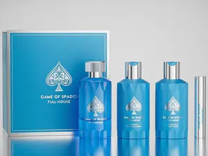 Game of Spades Full House 4 pcs Gift Set by Jo Milano Paris (parfum 3.4 oz., Aromatic Body cleanser 3.4 oz., Hydrating body cream 3.4 oz. & Atomizer)
