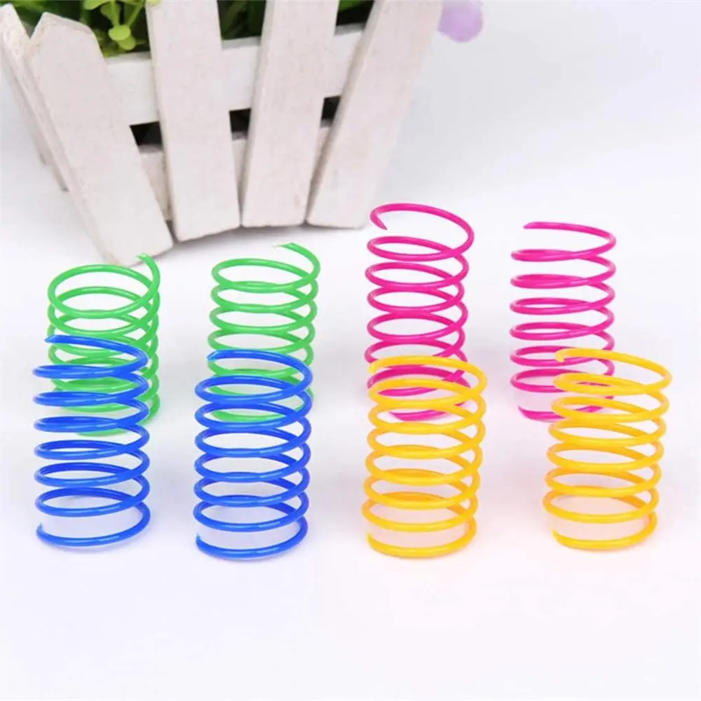 Plastic Spiral Spring Creative Cat Toy, 12pcs/set Interactive Pet Toys for Kitten Playing, Pet Supplies, Cat Toys, Christmas Gift