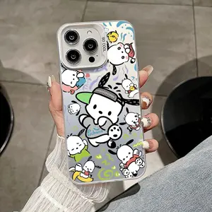 cute P-Pochacco Phone Case For iPhone 11 12 13 14 15 16 17 Pro Max Air Plus Mini Light Luxury High-end Colorful Silver Cases