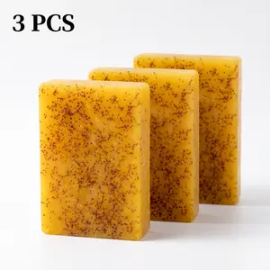 3PCS Lemon Turmeric Kojic Acid Soap Bar Cleanser -Daily Deep Cleansing Face & Body Cleanser for Pore Purifying Facial Skin Repair Skin Repair