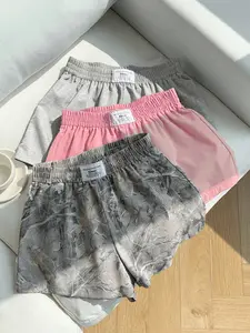 Women's Summer Vintage Wilted Branch All-Over Print Loose-Fit Shorts, Casual Letter Waistband, Outdoor & Daily Wear