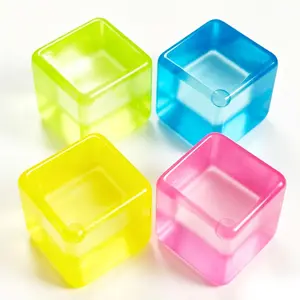 4pack 1.4in Stress Balls Fidget Toys, Ice Cube Squishy, Fidget Toys Square Squeeze Balls for Adults Kids Anxiety Stress Relief, Classroom Prizes, Birthday Gifts Party Favors