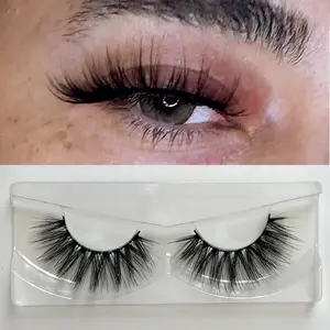 Labo Glam Runway 25mm Long Faux Mink Lashes | Lifted Model Glam Strip Lashes Reusable