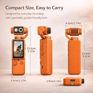 4K Sports Camera, 180 °   Manual Flip Lens, 2000mAh Long Battery Life, 5MP Pixel, Built-in Fill Light, Comes with 32GB Memory Card + Tripod + Handheld Lanyard + Data Cable, for Vlog Shooting, Travel, Riding, Skiing, Audio Recording Life vlogging