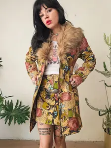 Wild Child Floral Corduroy Midi Jacket