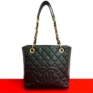 Pre-owned CHANEL Calfskin Tote Bags Matelasse Caviar Tote Bag