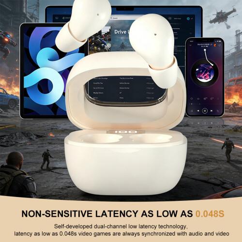 Mini Bluetooth Sleep Earbuds, Ultra Thin Invisible In Ear Wireless Earphones, Bluetooth 5.3 HiFi Stereo Headphones with Noise Reduction, Low Latency Gaming Earbuds, Long Battery Life