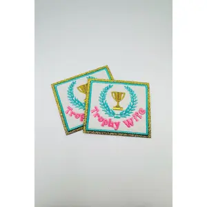 Trophy Wife Glittery Embroidered Patch