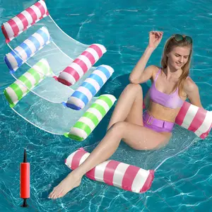 Qyeah 3 Packs Inflatable Pool Floats Water Hammock Lounges For Adult 4-In-1 Pool Floaties Toys Swimming Pool Drifter Saddle Lounge for Swimming Pool, Beach