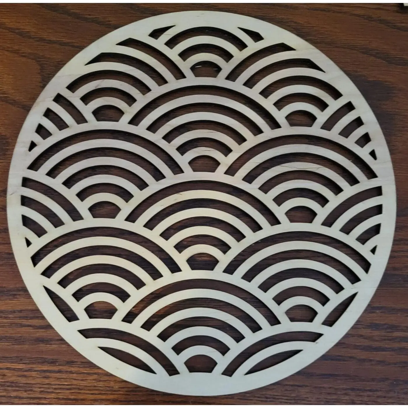 Wood Coloring Mandala Craft Kit Pattern -Rainbow Mandala