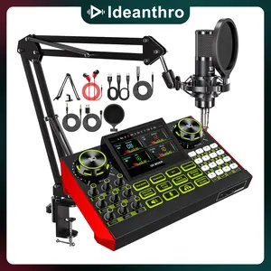 Tenlamp G9 Series Live Streaming Sound Card with Voice Changer, Dual-Level Noise Reduction & Built-in 2000mAh Battery Mixer for Live Streaming, Singing & Video Production (Optional Microphone Kit)