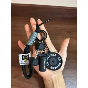 Creative Fitness Accessories, Including Dumbbells, Barbell Plates, Boxing Gloves, Dumbbell And Barbell Keychain Sets, Perfect For Attaching Keys To Backpacks, Diy Keychains, Bag Charms, Stylish Keychain, Keychain Series Figures, Perfect For Gifts For Holi