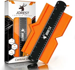 JOREST Contour Gauge with Lock (10 Inch), Gifts Ideas for Men Dad Carpenter Handyman, Profile Tool for Tile Flooring, Carpet laying, Woodworking, Measuring Angle/Shape/Outline/Edge