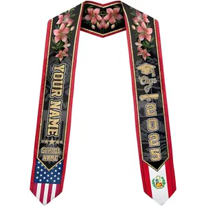 Personalized Peruvian Graduation Stole, Peruvians American Flag Graduation Stole 2025, Custom Peru Graduation Sash 2025