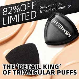 Reusable Triangular Powder Puffs - Soft Plush Sponge for Face Powder Makeup Cosmetics Mini Beauty Puff with Natural Look Comfortable Long - lasting False Eyelash Kit