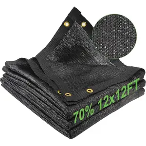 Garden Shade Cloth, 70% 12 x 12 FT Resistant Sun Shade Net Mesh Tarp with Reinforced Grommets Outdoor Shade Cloth for Greenhouse, , Tomatoes, Pergola, Patio Sunshade