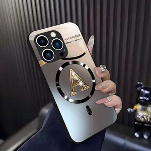 Suitable for [iPhone 13 Pro] high-end MagSafe phone case🥰, Luxury Gradient Bling Rhinestone Letter Magnetic Case Choose from all 26 letters—featuring a sophisticated, minimalist design 952