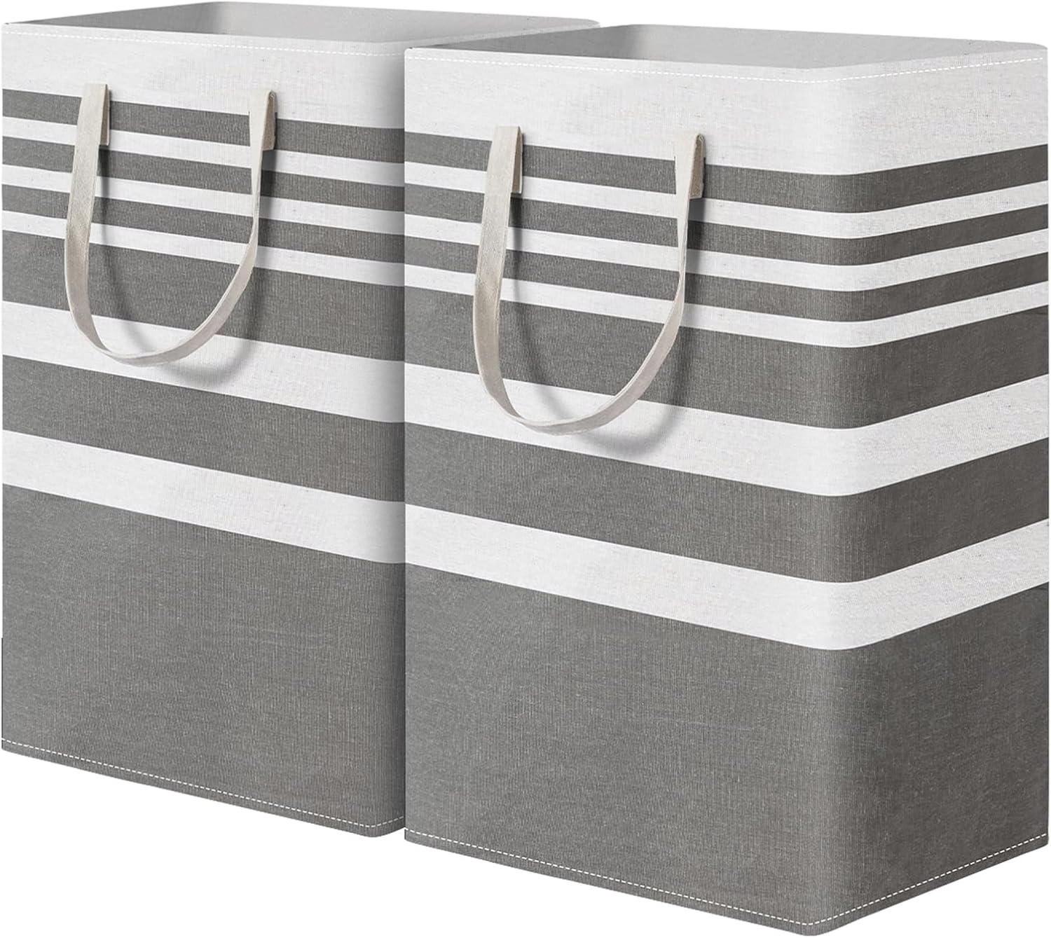 2 Pack Grey Laundry Baskets 75L Large, Collapsible Laundry Hamper Dirty Clothes Hamper Freestanding Waterproof with Reinforced Padded Handles, for Dorm Bedroom Bathroom Apartment Essentials 2 Pack Grey Laundry Baskets 75L Large, Collapsible Laundry Hamper Dirty Clothes Hamper Freestanding Waterproof with Reinforced Padded Handles, for Dorm Bedroom Bathroom Apartment Essentials