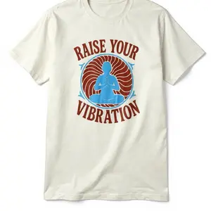 Raise your vibration 3D Print- Unisex Organic Cotton T infused with Clear Quartz Ink Offical collaboration with Allmade