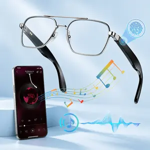 Smart Bluetooth Glasses, Open-Ear Audio Glasses with Touch Control, Hands-Free Calling & Voice Assistant Support, Wireless Wearable Eyewear for Driving, Outdoor Sports, Men Gift
