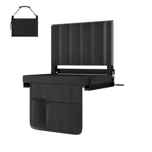 Stadium Seat Cushion with Back Support, Portable Folding Bleacher Seat with Thick Padded Cushion, Steel Hooks, Cup Holder, Shoulder Strap, Supports Up to 400 lbs stadium seat