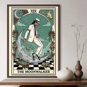 [SALE UP TO 45%] Michael Jackson Tarot Card Print _ the Moonwalker Poster _ Smooth Criminal Wall Art _ Retro Music Fan Gift _ King of Pop Aesthetic Decor