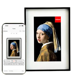 KoKonna 7.3" AI E-Ink Photo Frame – Walnut or Aluminum, Months of Battery Life, Wireless, Paper-Like Display for Home & Office Decor