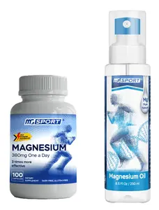 High Absorption 100 Magnesium Capsules and Magnesium Spray Oil for Leg Cramps